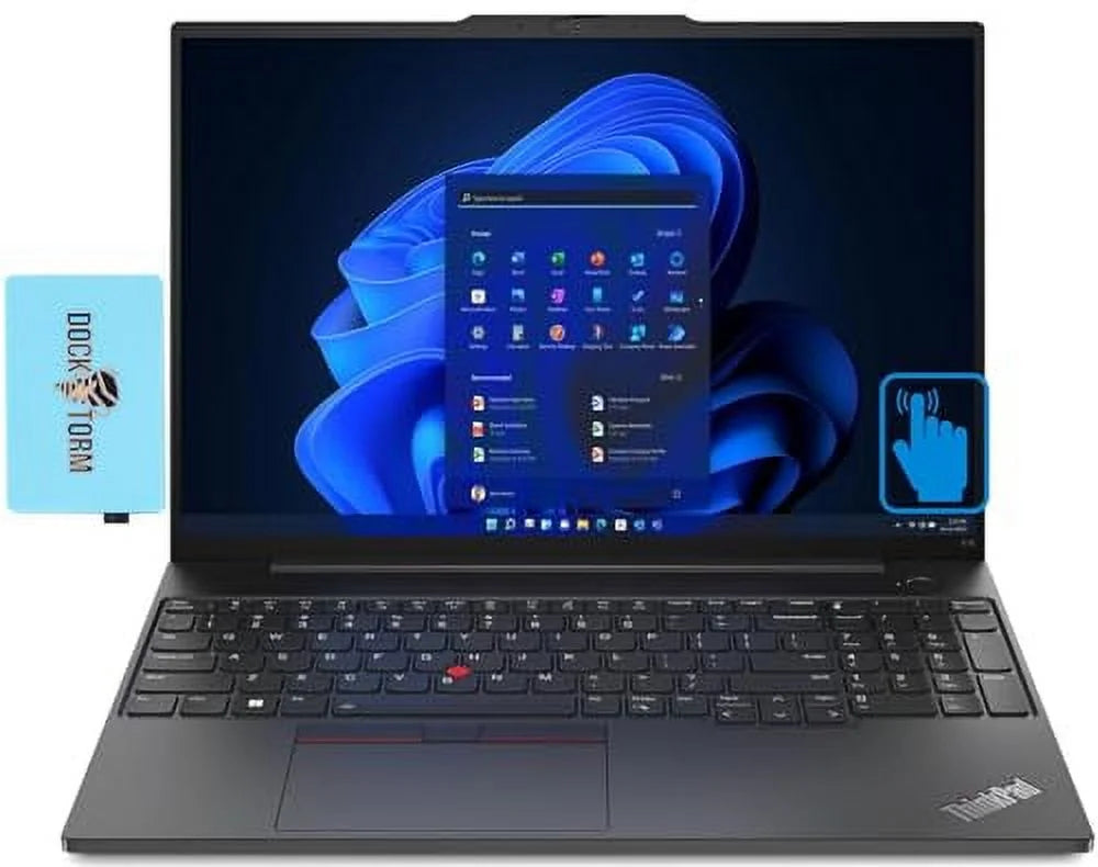 LENOVO Thinkpad E16 Gen 1 Home & Business Laptop (Intel i5-1335U 10-Core, 8GB RAM, 1TB PCIe SSD, Intel UHD, 16.0" 60Hz (1920x1200), WiFi 6, Bluetooth, Win 11 Pro) with Dockztorm Hub