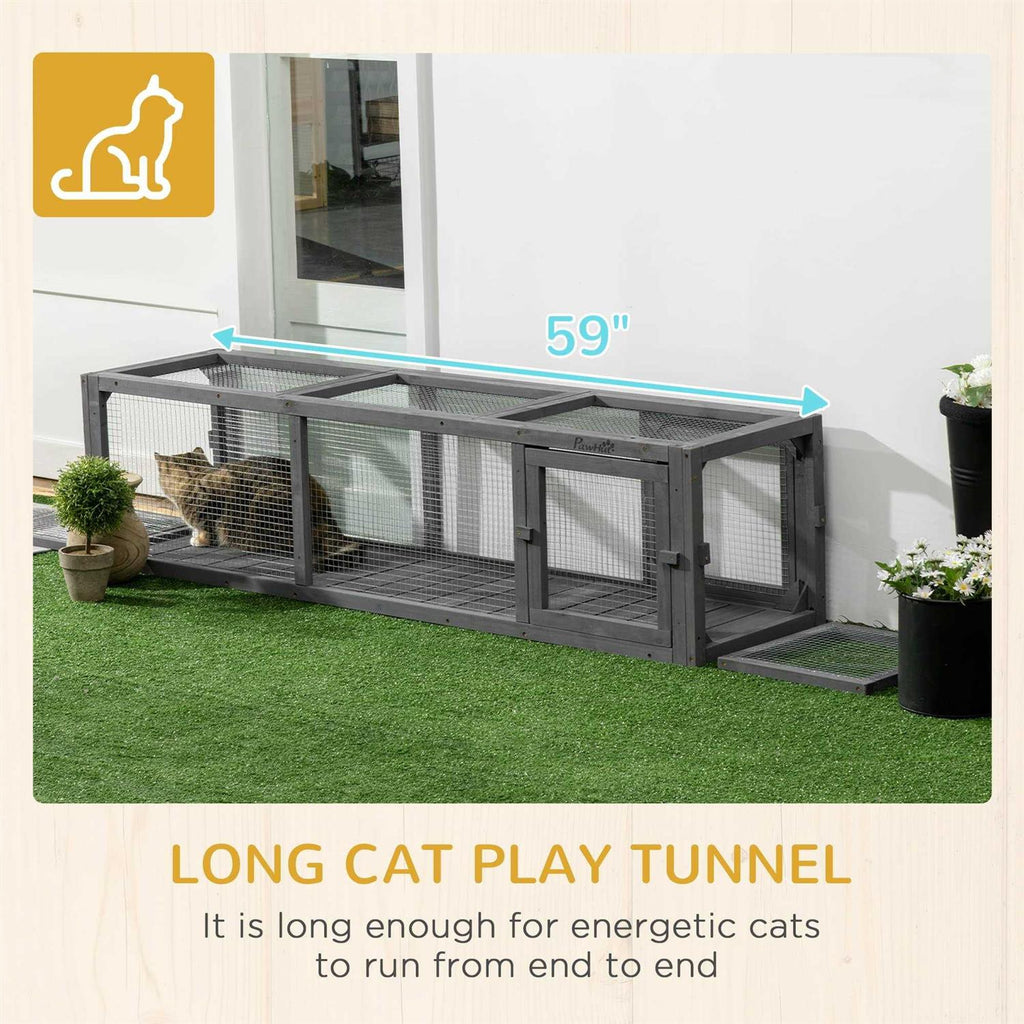 Cat Tunnel with Extendable Wooden Design for Outdoor Use E669543