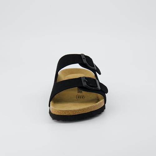 Women's Cork Footbed Sandals with Double Buckle Slip-On and Arch Support U61950