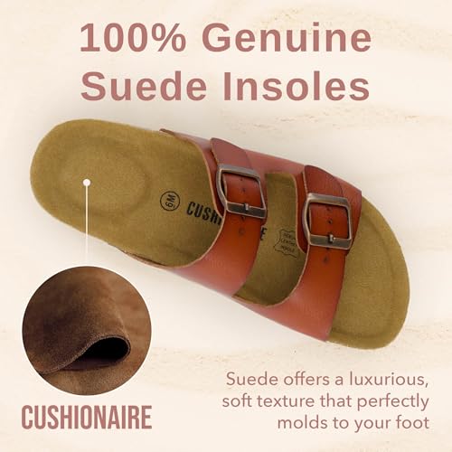 Women's Cork Footbed Sandals with Double Buckle Slip-On and Arch Support U61950