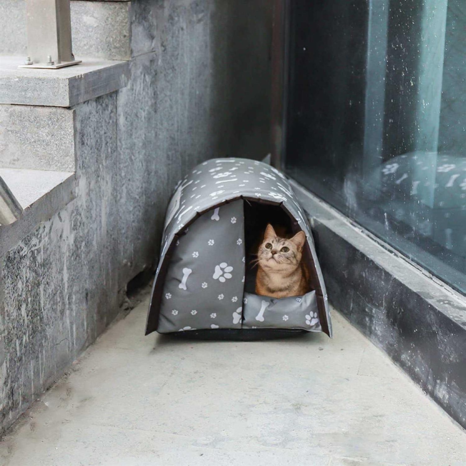 Outdoor Feral Cat House Winter Weatherproof Foldable Thicken Shelter F8432