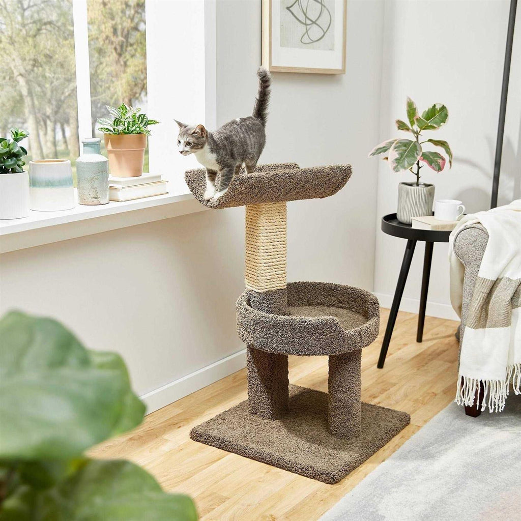 32-in Real Carpet Wooden Cat Tree U480