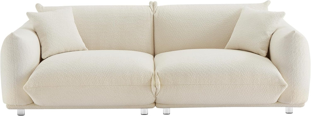 Sherpa Loveseat Sofa with Metal Legs, 3 Seater Couch E56448
