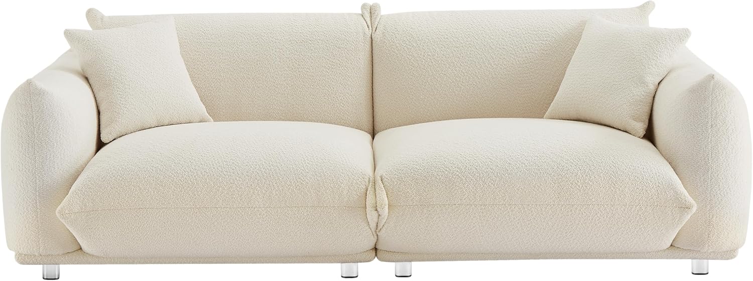 Sherpa Loveseat Sofa with Metal Legs, 3 Seater Couch E56448