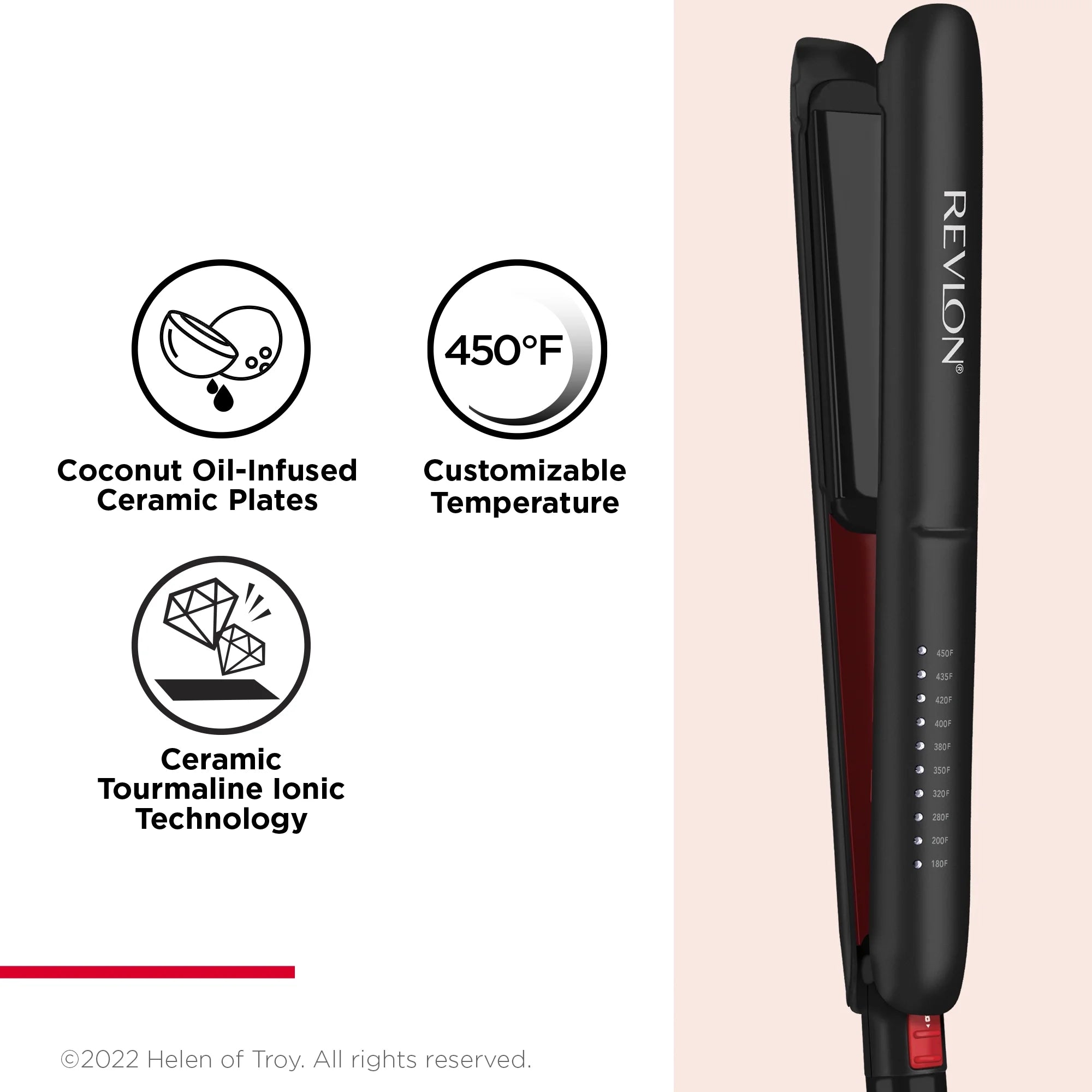1" Ceramic Flat Iron with Coconut Oil V936125