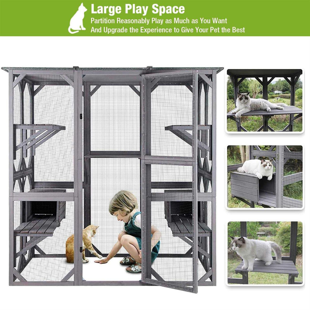 Large Catio Outdoor Cat Enclosure with Door G68355