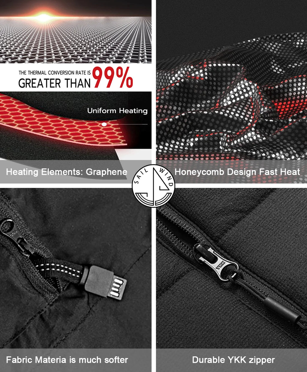 Men's Lightweight Heated Vest with Removable Hood K40086
