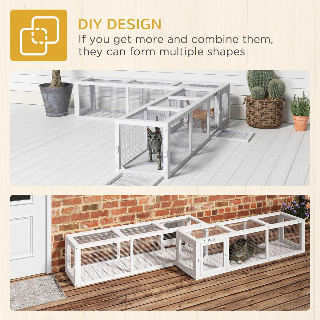 Cat Tunnel with Extendable Wooden Design for Outdoor Use P307