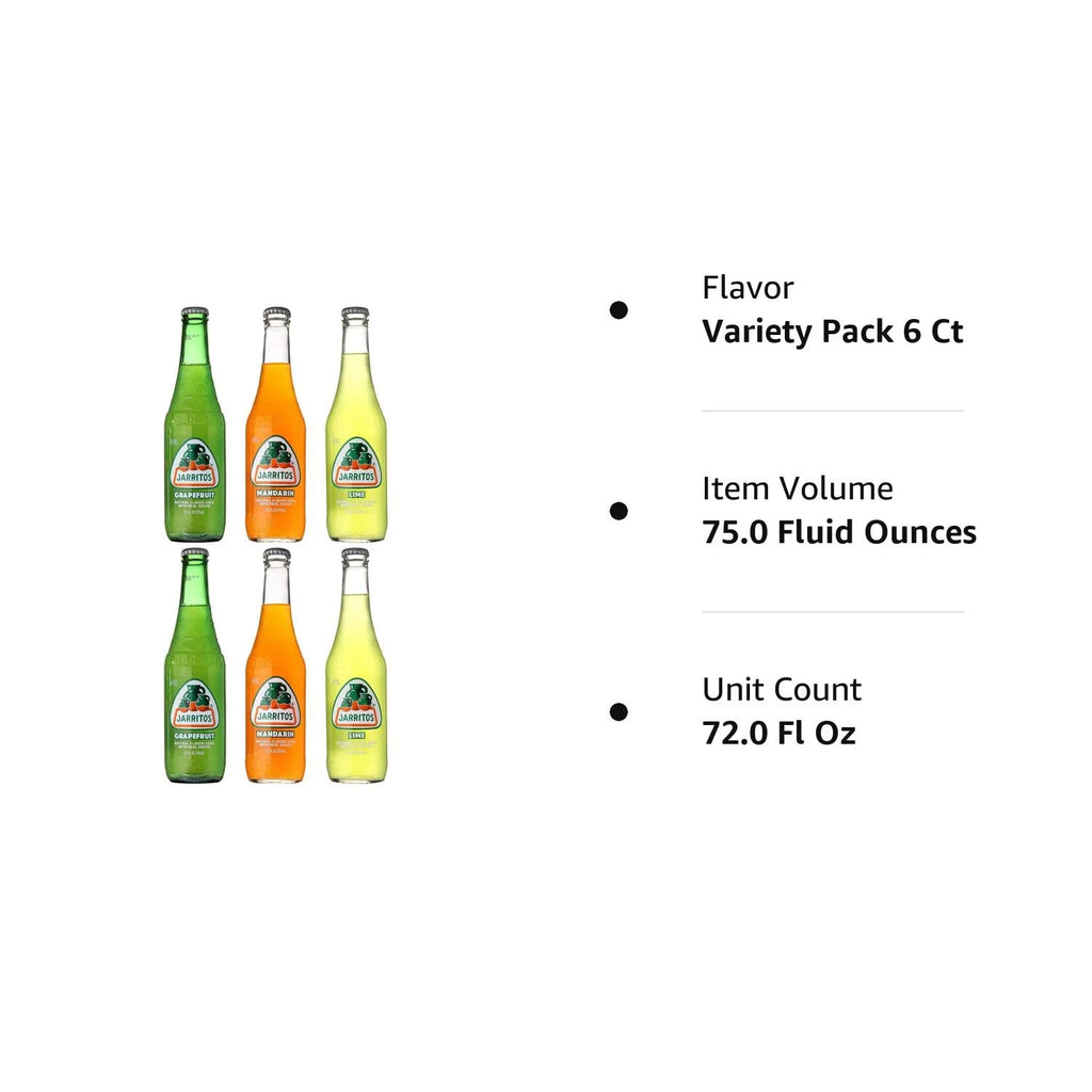 Soft Soda Drink Variety Pack, 12.5 oz Glass Bottles, 6-Pack H7285