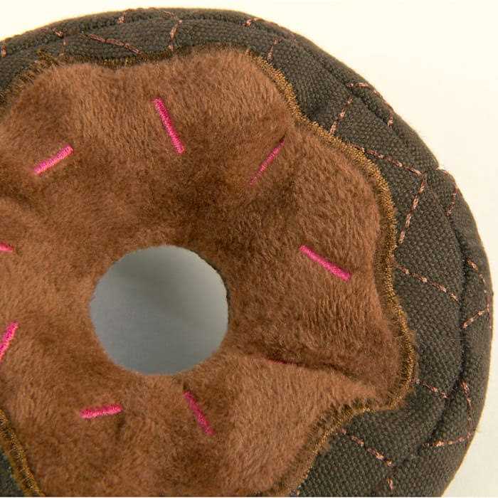 Donut Squeaky Plush Chew Guard Dog Toy Q32045