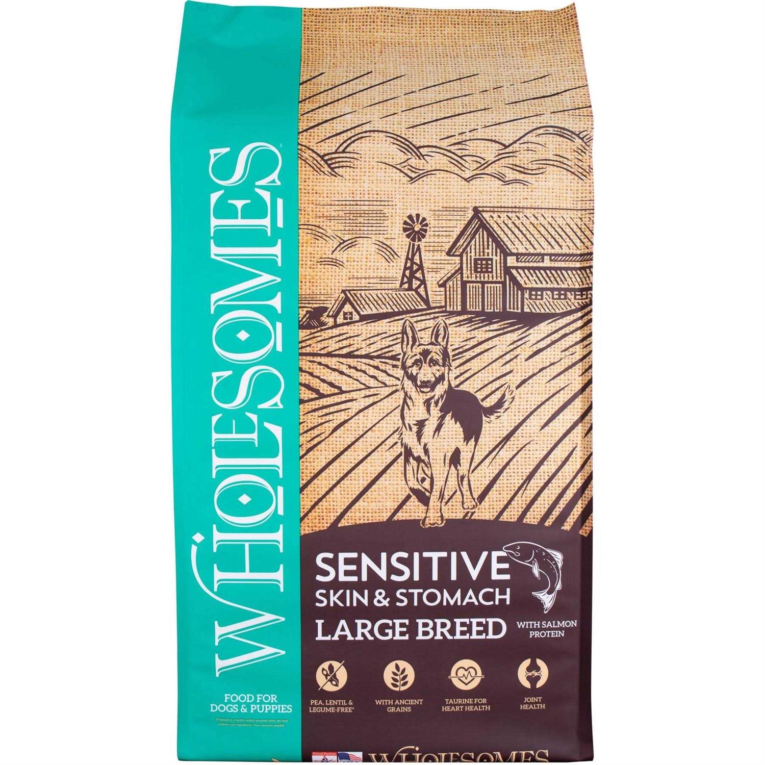 Wholesomes Sensitive Skin &amp; Stomach Large Breed Salmon Dry Dog Food - Pet Supplies online store