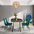 NicBex Modern Dining Chairs for Living Room,Set of 4,Velvet Tufted Accent Chairs with Golden Color Metal Legs,Green