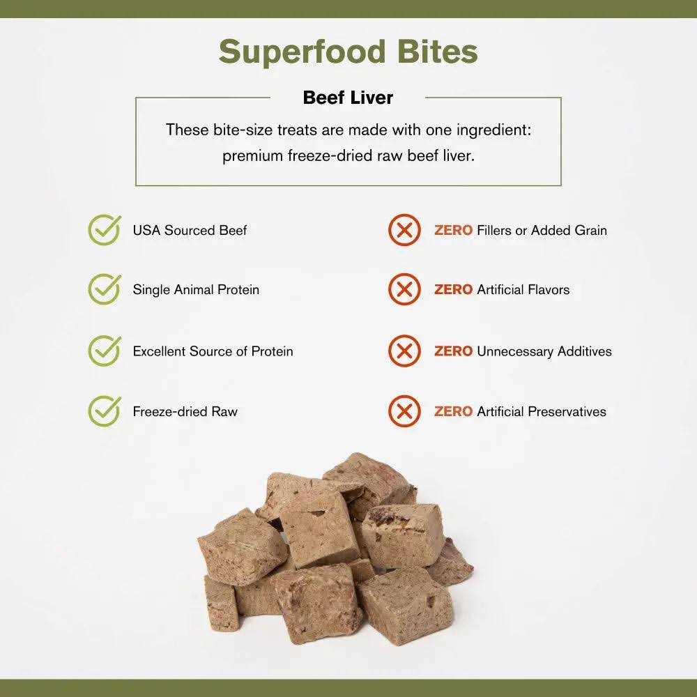 Beef Liver Superfood Bites Dog Treats, 4 oz K294