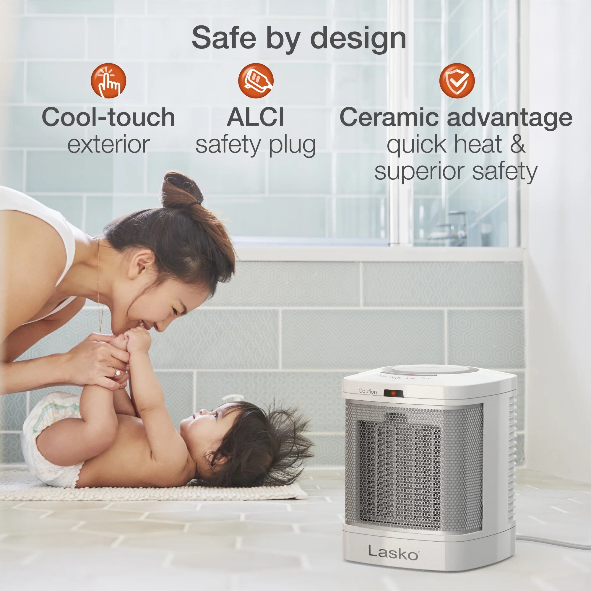 Bathroom Space Heater with Timer, White N224227
