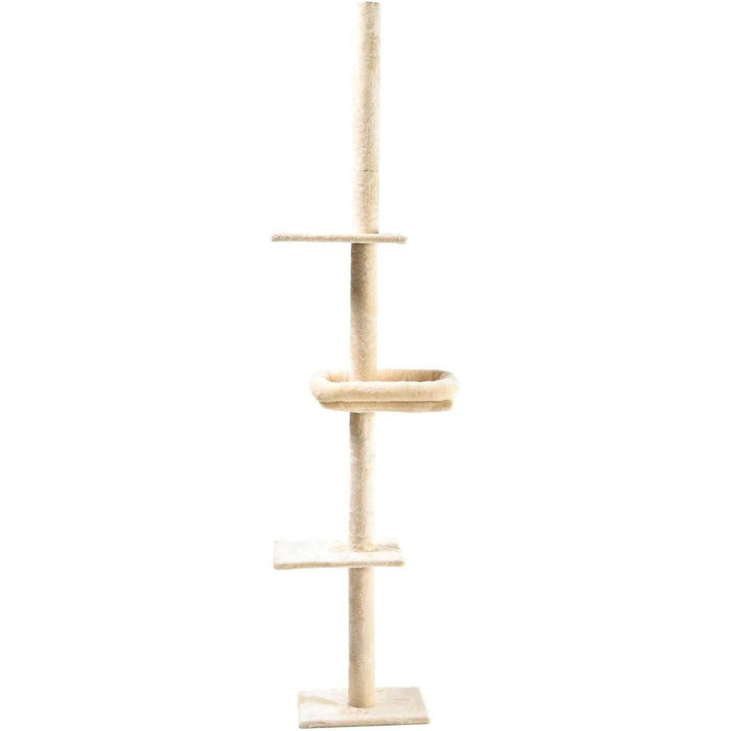 Cat Craft 4-Level carpeted Adjustable Floor to Ceiling climbing &amp; perch Cat Tree with bolstered Cat Bed - Pet Supplies online store