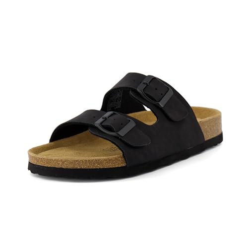 Women's Cork Footbed Sandals with Double Buckle Slip-On and Arch Support U61950