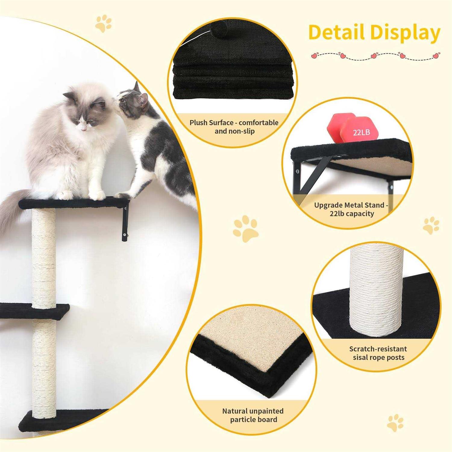 Wall-Mounted Cat Shelves with Scratcher G107623