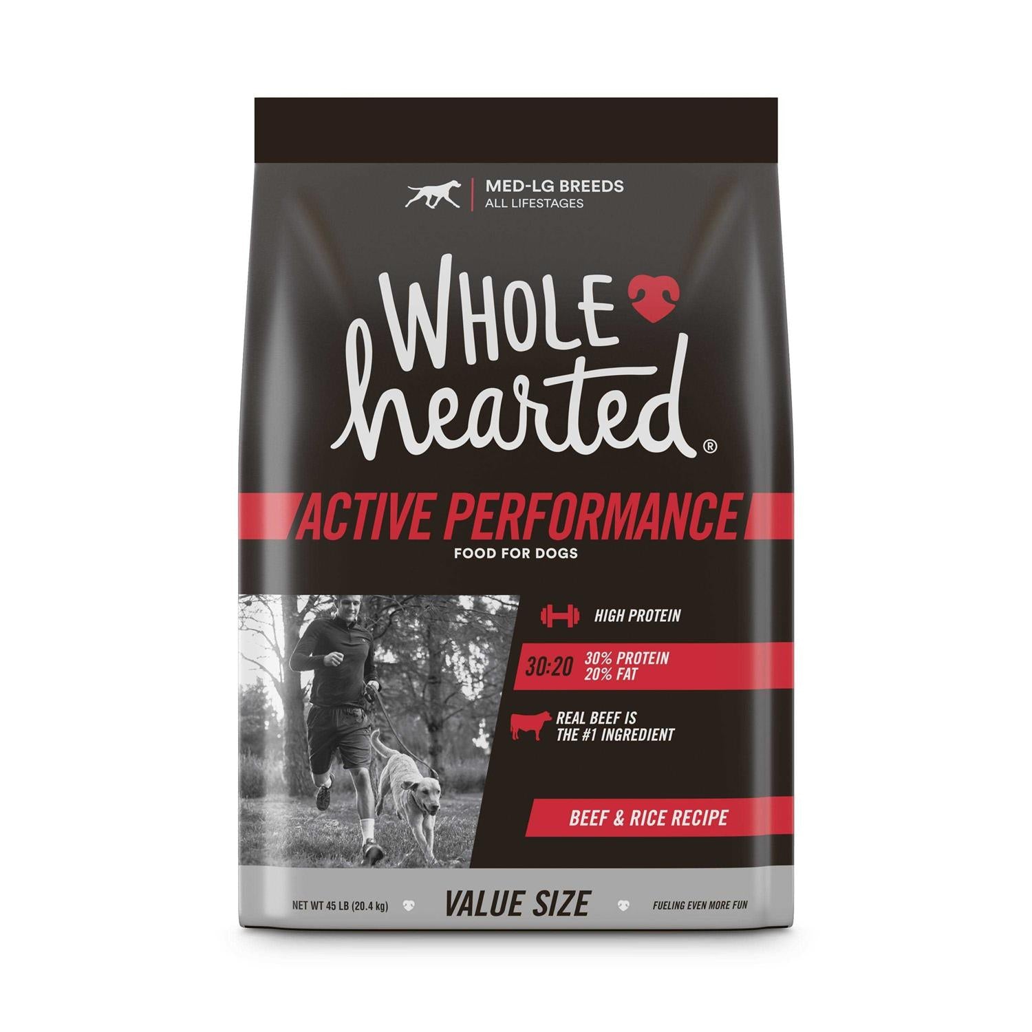 WholeHearted Active Performance High-Protein Beef &amp; Rice Recipe Dry Dog Food - Pet Supplies online store