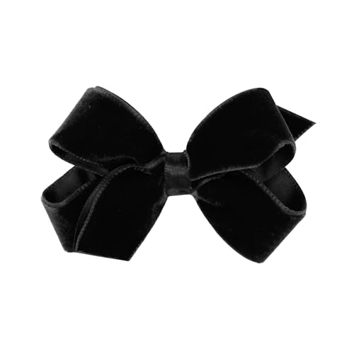 Girls' Velvet Hair Bow on No-Slip Clip, Satin Lining, Mini Q60568