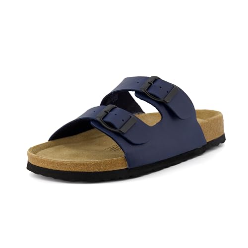 Women's Cork Footbed Sandals with Double Buckle Slip-On and Arch Support U61950