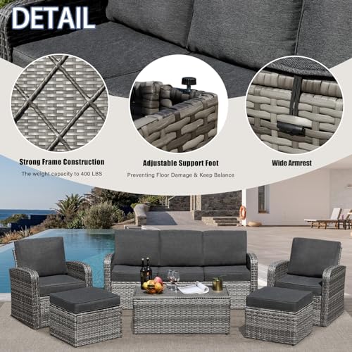 Outdoor Patio Furniture Set with Cushions and Coffee Table Y785600