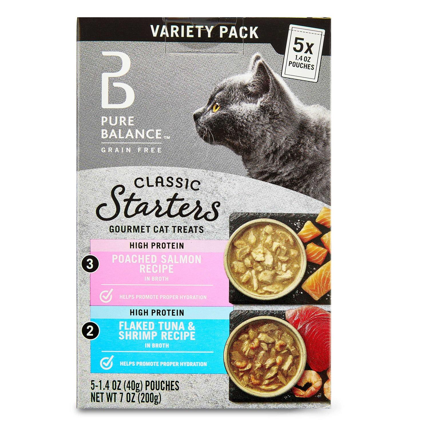 Pure Balance Salmon Tuna &amp; Shrimp Recipe Variety Pack Gourmet Cat Treat Starters - Pet Supplies online store