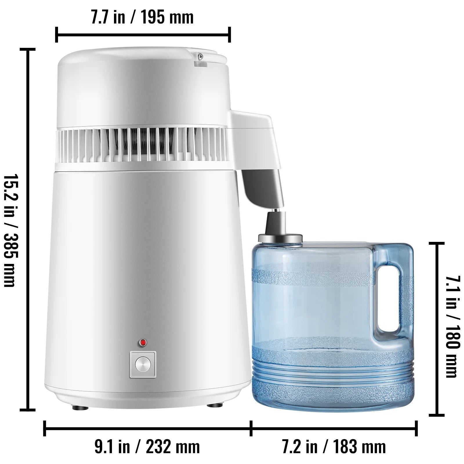 Pure Water Distiller 750W, 1.1 Gal / 4L, BPA Free Container G57642