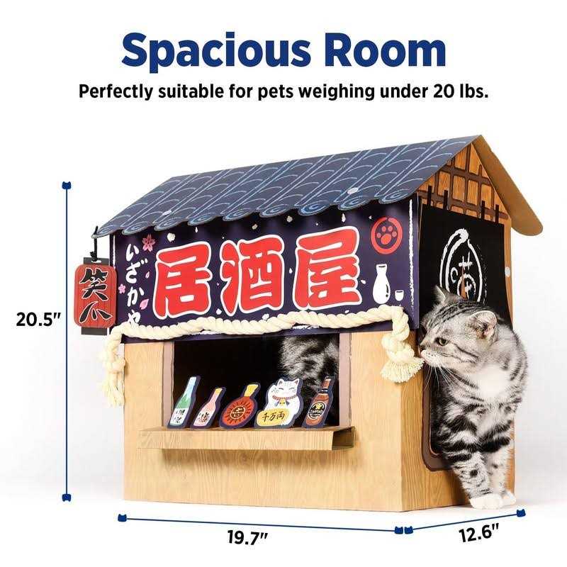 Large Sturdy Cardboard Cat House with Scratcher Cat Condo Bed R7854