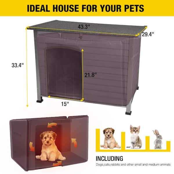 Insulated Outdoor Dog House with Waterproof Roof A91364