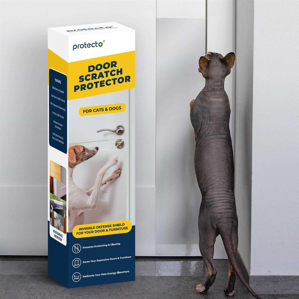 PROTECTO Pet Scratch Protector W/ Custom Cut Knife Door Guard + Wood &amp; Furniture Shield For Dog &amp; Cat Scratching Deterrent - Pet Supplies online store