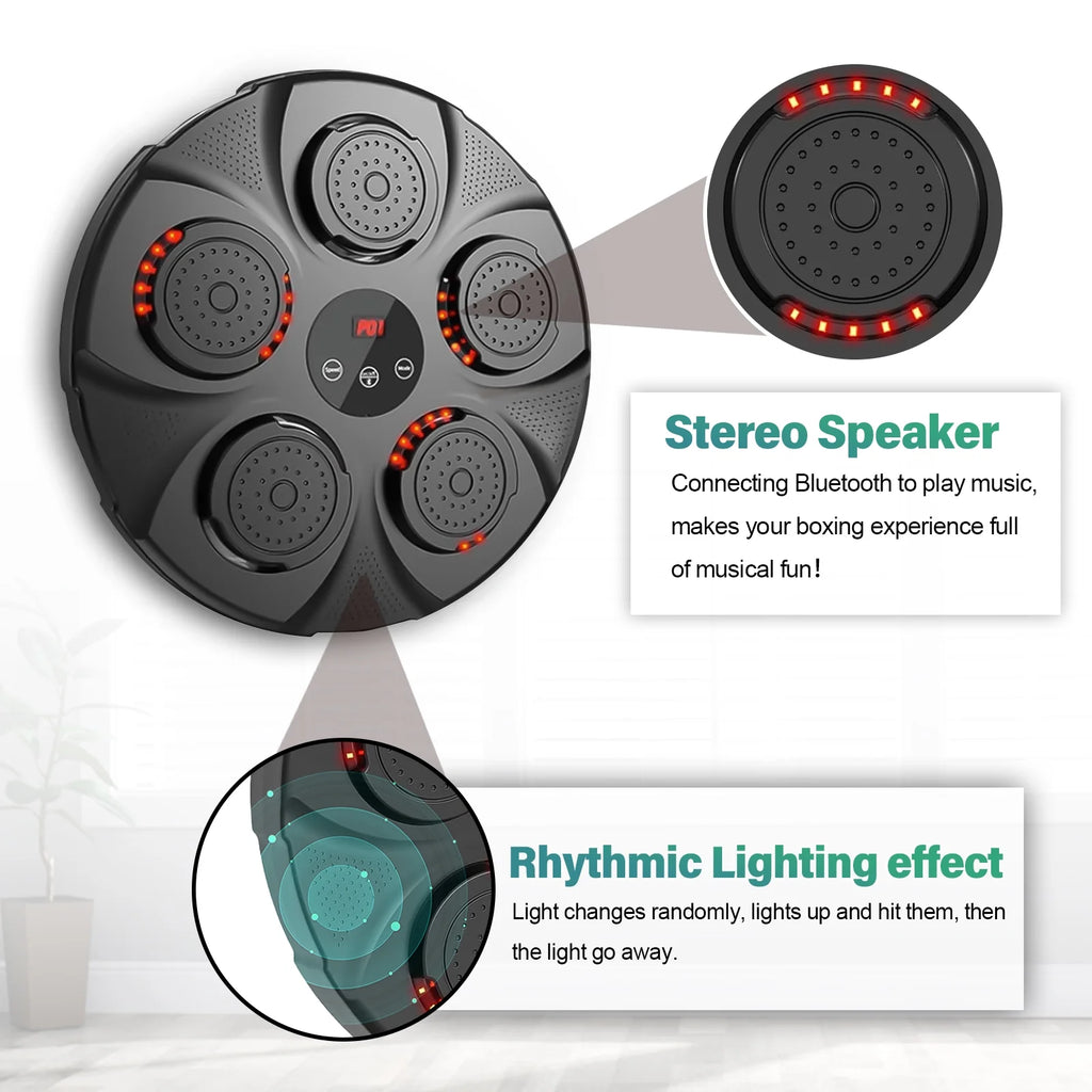 Music Boxing Machine with Bluetooth, Wall Mounted Punching Trainer with Gloves Z81252