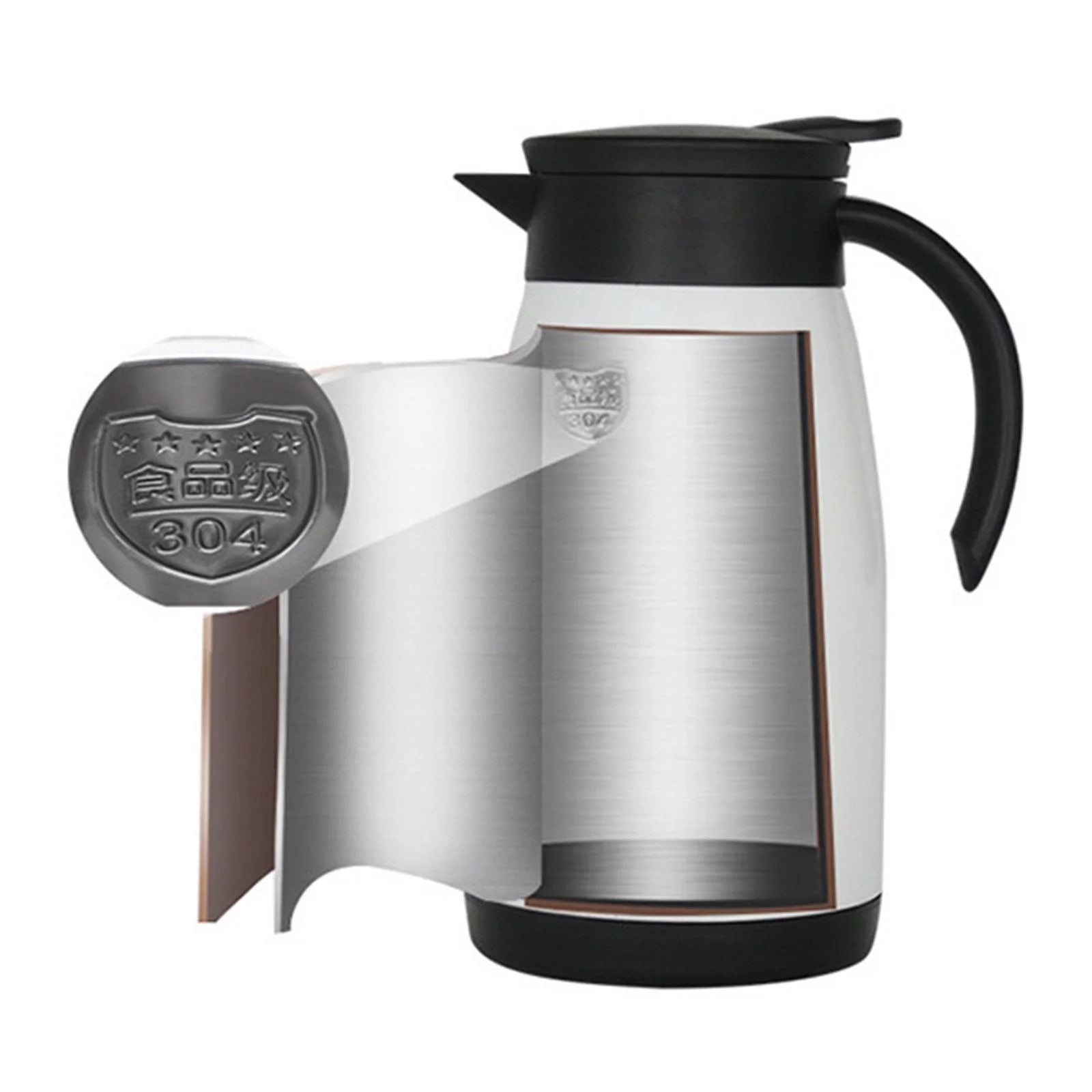 12V 24V Portable Car Kettle, Electric Tea Coffee Water Boiler with Auto Shut Off D1649