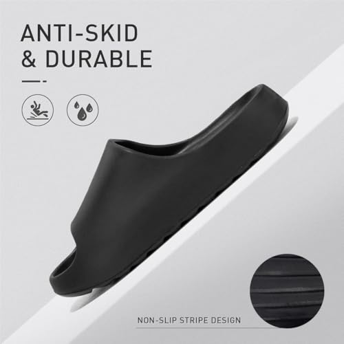 Platform Slides Slippers, Non-Slip Quick Drying Lightweight Shower Shoes W7265