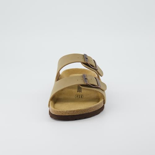 Women's Cork Footbed Sandals with Double Buckle Slip-On and Arch Support U61950