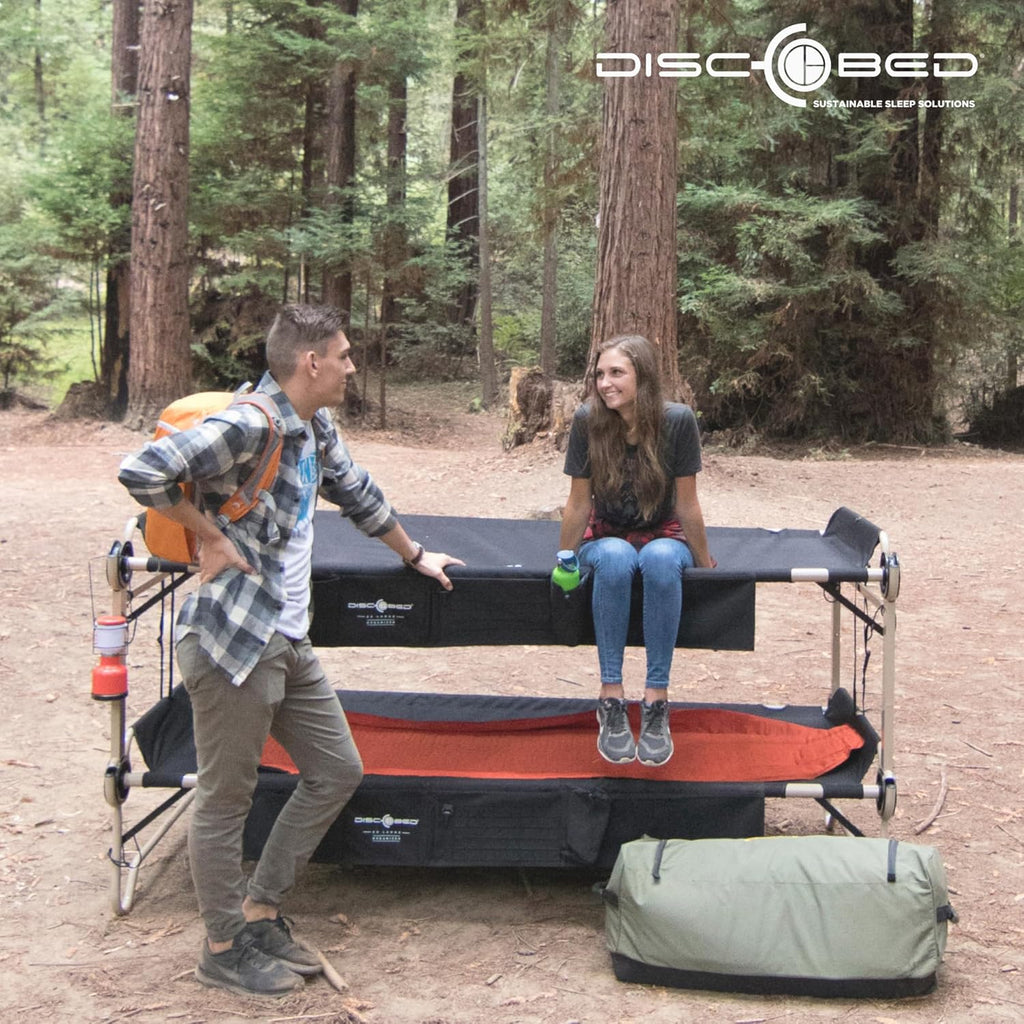 Outdoor Convertible 2 Person Camping Cot with Side Organizers X6281
