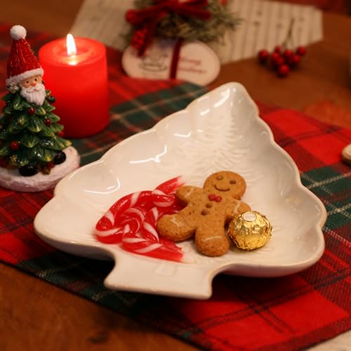 Christmas Tree Porcelain Serving Tray for Holiday Treats D95312