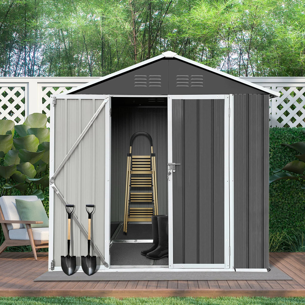 Outdoor Metal Storage Shed with Lockable Doors X7723