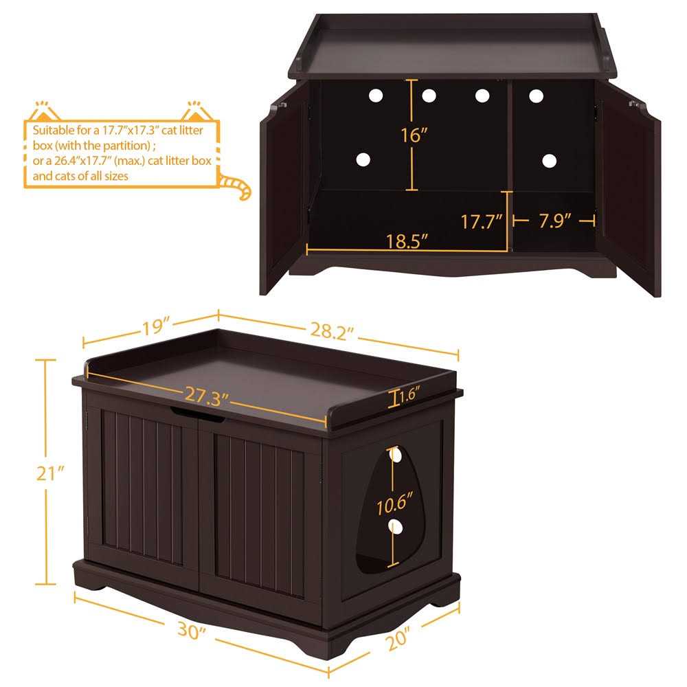 Cat Litter Box Enclosure Wooden Side Table F5254