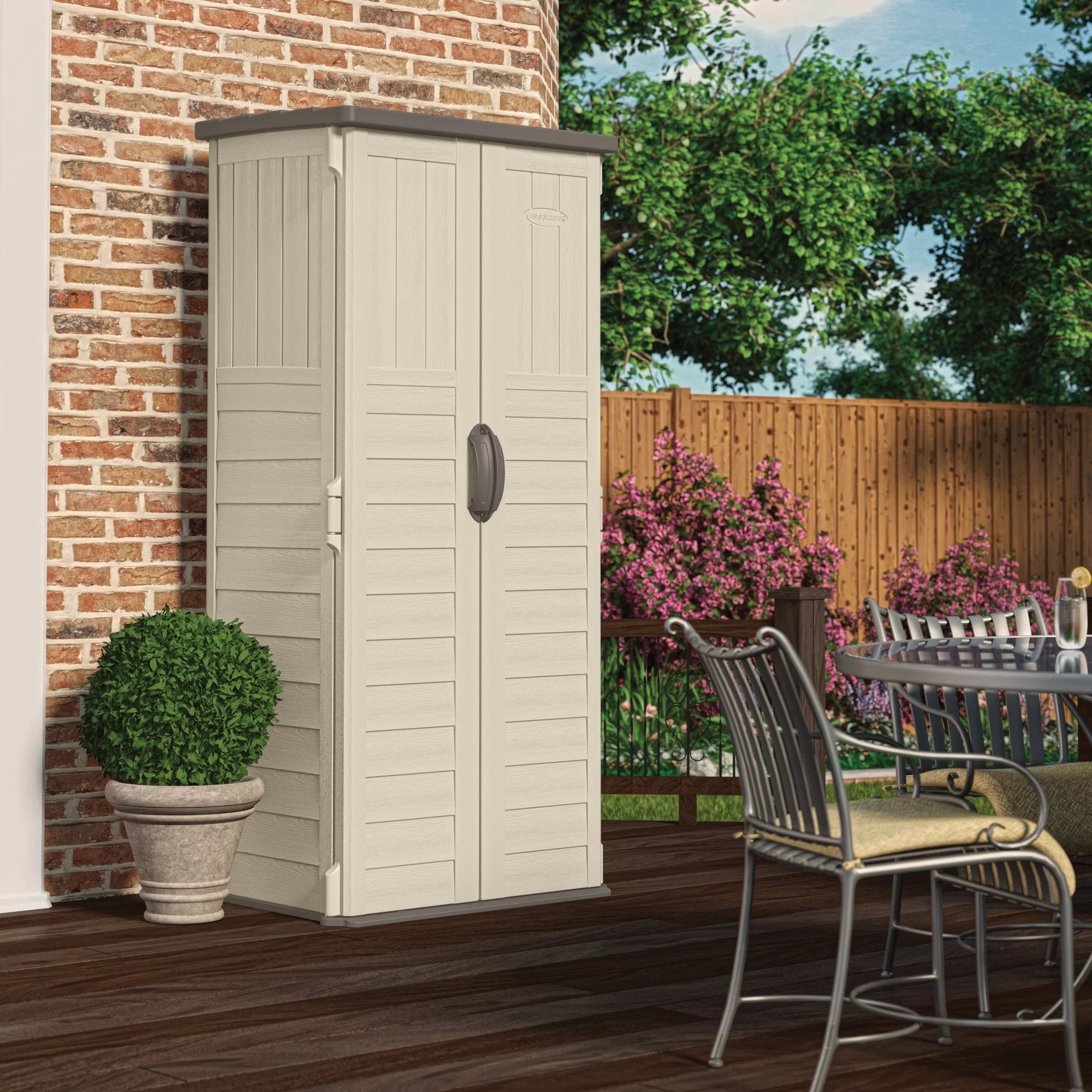 Resin Vertical Storage Shed, 22 Cubic Feet L497