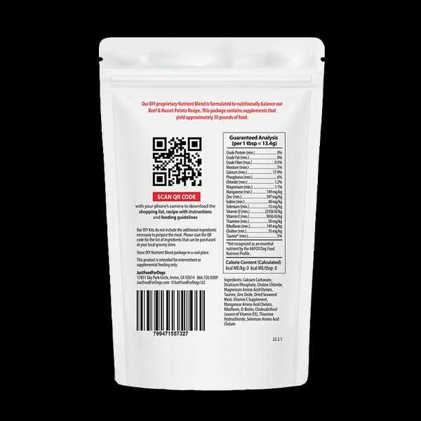 Beef & Russet Potato DIY Nutrient Blend Dog Food T5632