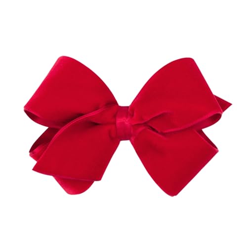 Girls' Velvet Hair Bow on No-Slip Clip, Satin Lining, Mini Q60568