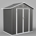 6' x 4' Outdoor Metal Storage Shed, Tools Storage Shed, Galvanized Steel Garden Shed with Lockable Doors, House Outdoor Storage Shed for Backyard, Patio, Lawn, D8311