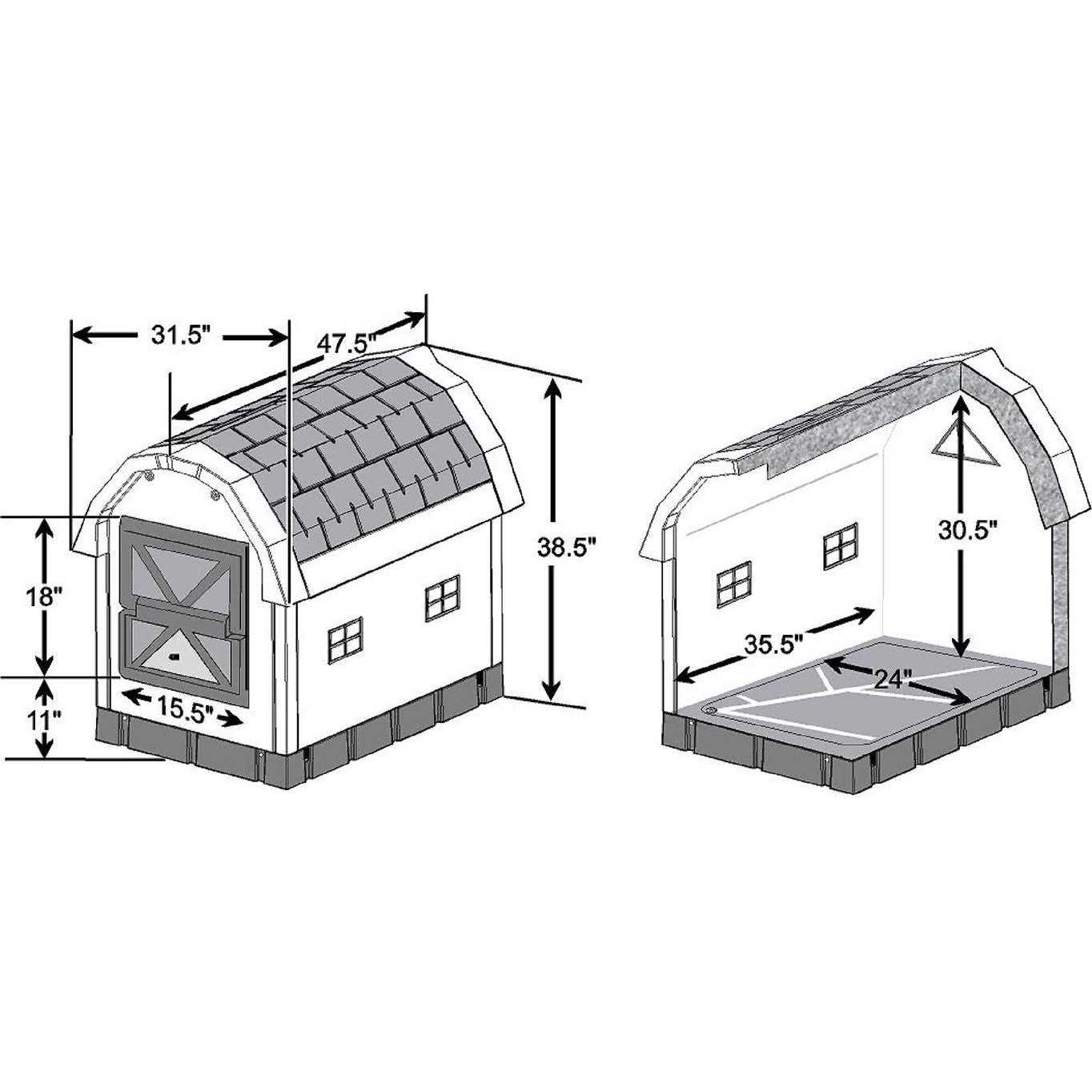Insulated Dog House with Central Heater E554