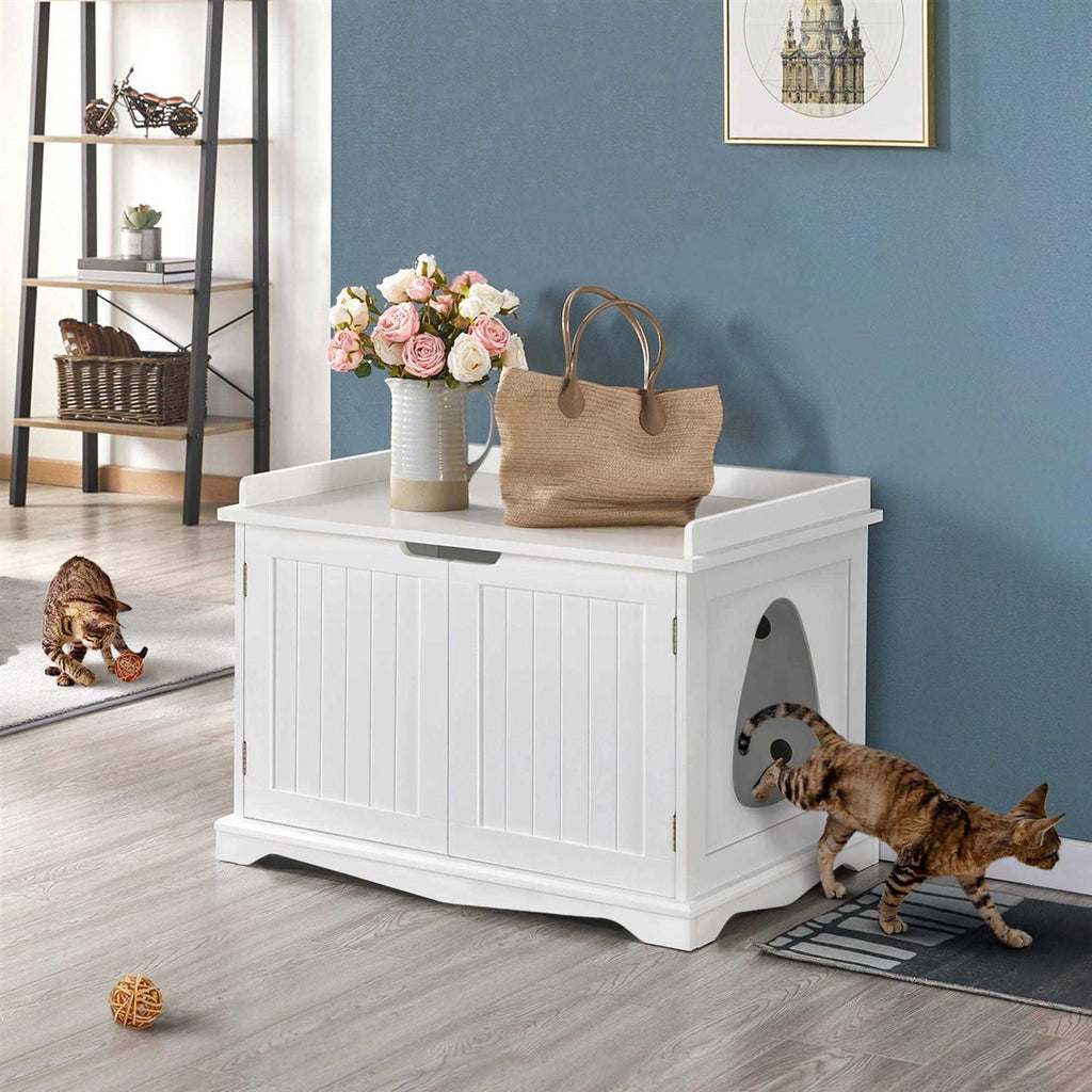 White Decorative Furniture Hidden Cat Litter Box S4071