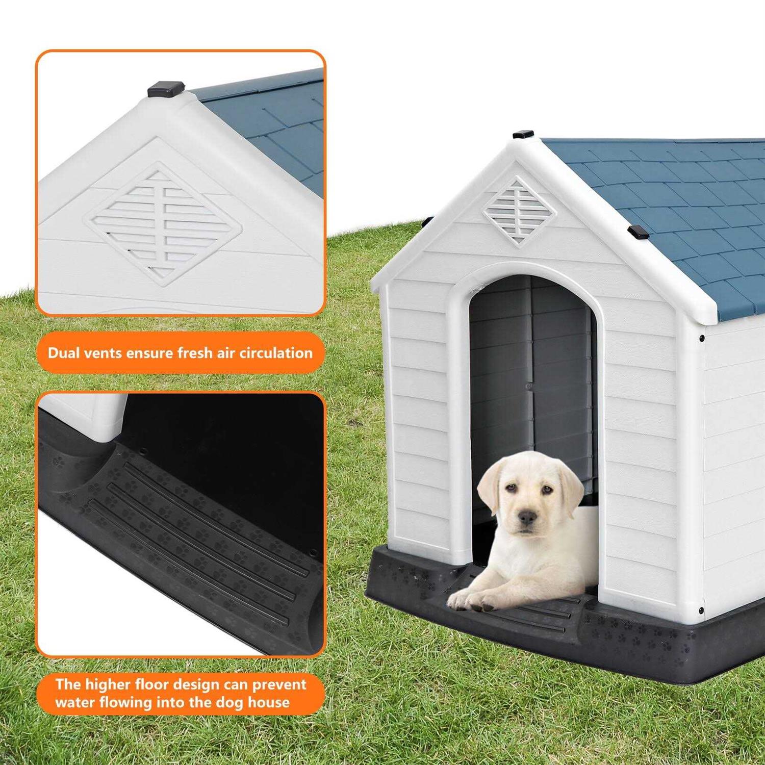 Large Dog House Insulated Waterproof Pet Kennel Shelter Indoor Outdoor Z989