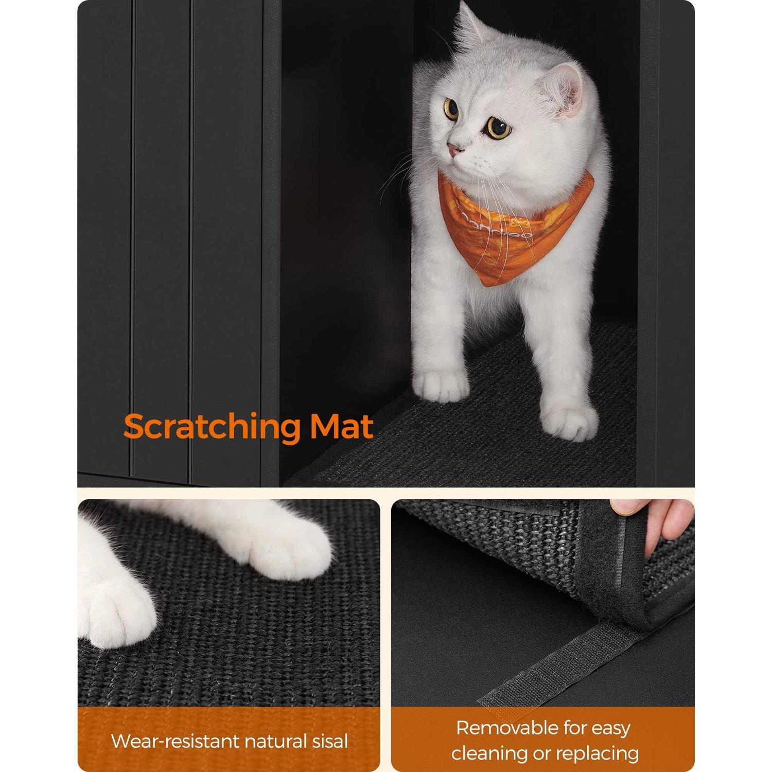 Cat Litter Box Furniture with Scratching Mat R422