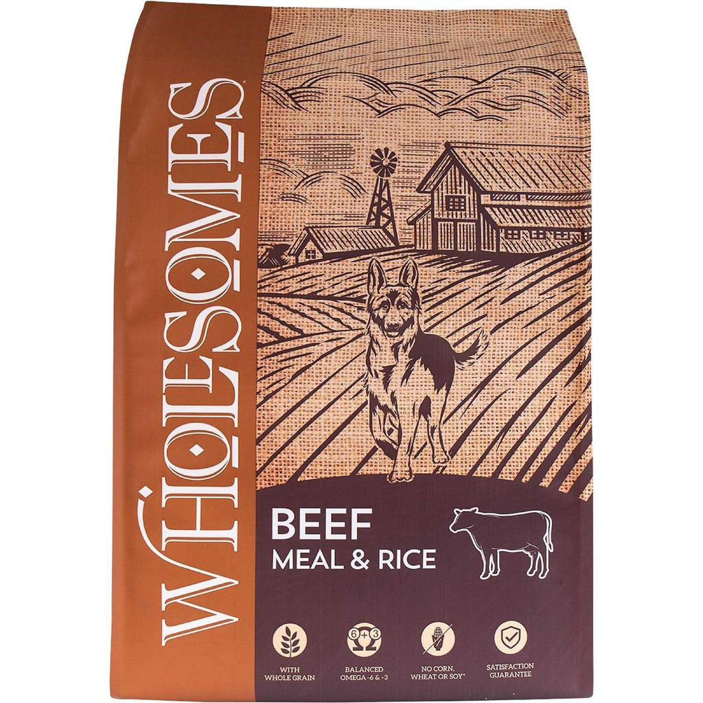 Wholesomes Beef Meal &amp; Rice Recipe Dry Dog Food - Pet Supplies online store