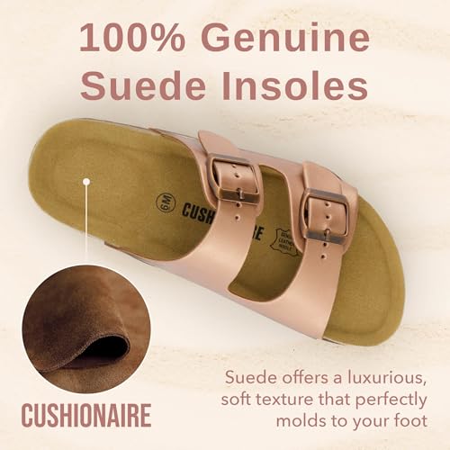Women's Cork Footbed Sandals with Double Buckle Slip-On and Arch Support U61950