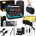 Switch Lite Accessories Bundle with Case, Screen Protector, USB Cable, Games Holder, Grip Case, Headphones, Thumb-Grip Pack K6558