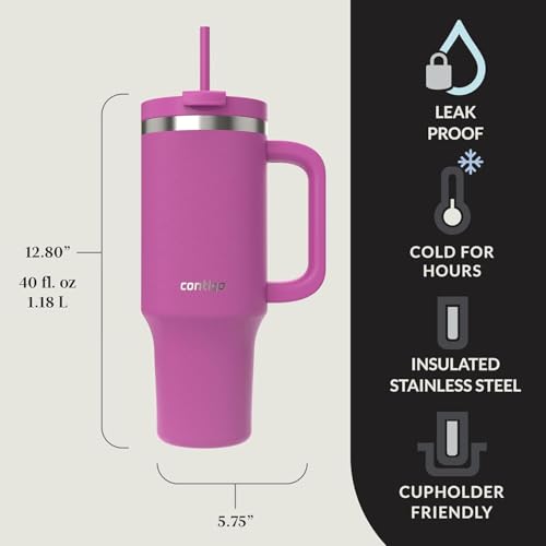 40oz Stainless Steel Vacuum Insulated Tumbler, Leak-Proof, Cold for 29 Hours O99583